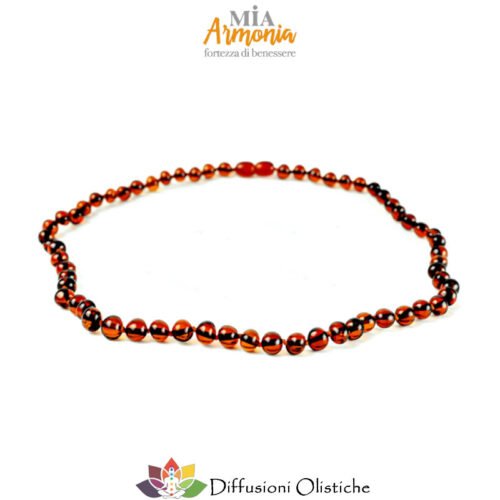 Collana MAMMA ambra cognac chiusura a vite