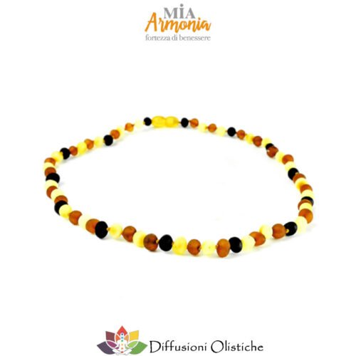 Collana MAMMA ambra muticolor lucido chiusura avite