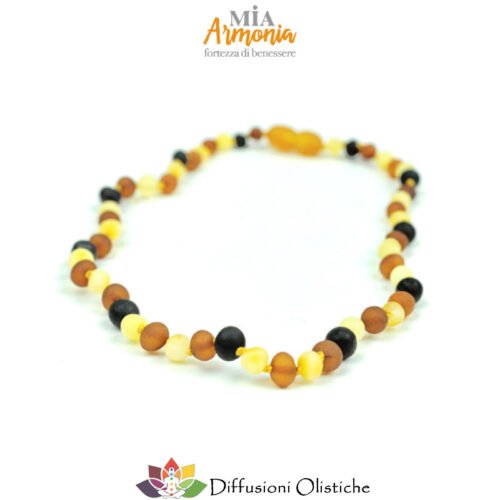 Collana BABY ambra multicolor satinato chiusura a vite
