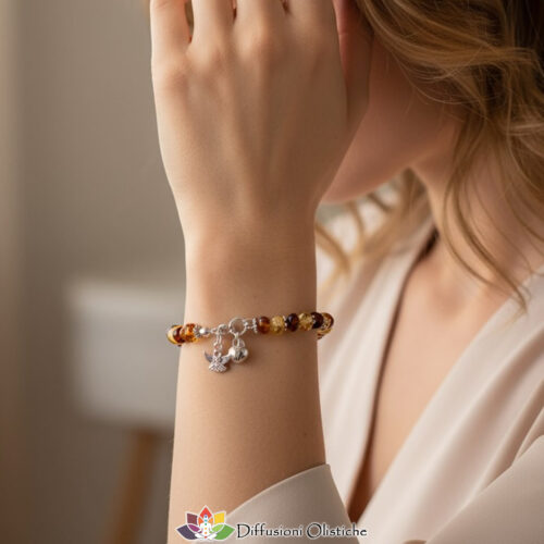 Bracciale ambra con finale angelo