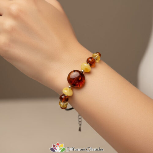 Bracciale ambra "POWER" in fantasia