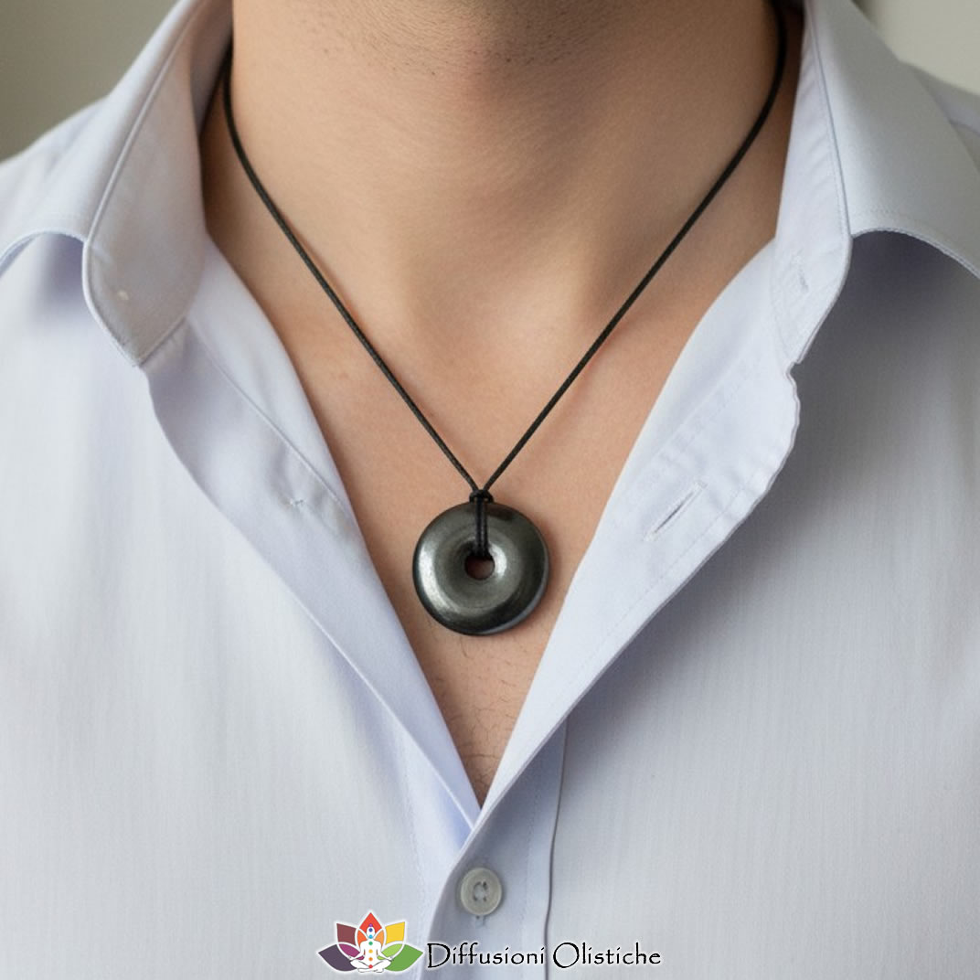 SHUNGITE T2 - Ciondolo DONUT