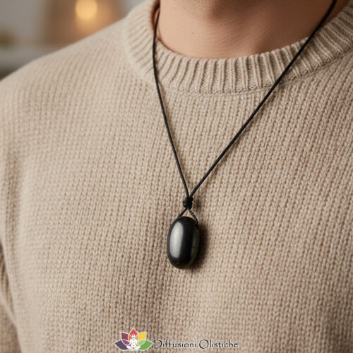 SHUNGITE T2 - Ciondolo OLIVA