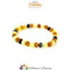 Bracciale MAMMA elastico ambra multicolor satinato