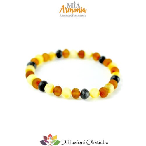 Bracciale MAMMA elastico ambra multicolor satinato