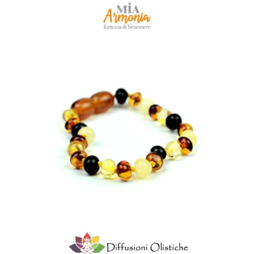 Bracciale BABY ambra multicolor lucido chiusura a vite