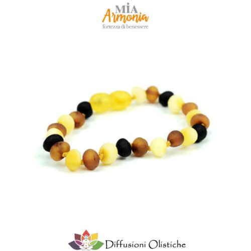 Bracciale BABY ambra multicolor satinato chiusura a vite