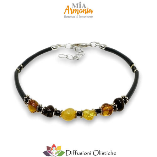 Alternative view of Bracciale in caucciù ed ambra