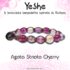 Yeshe - Bracciale benedetto ispirato al Buthan - Agata Striata Cherry