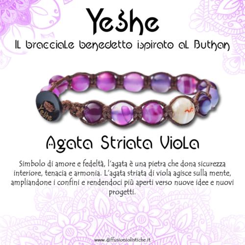 Alternative view of YESHE - Bracciale del Buthan - Agata Striata Viola