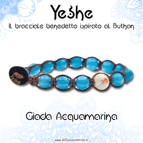 YESHE - Bracciale del Buthan - Giada Acquamarina
