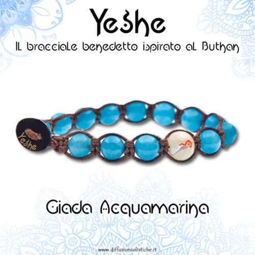 YESHE - Bracciale del Buthan - Giada Acquamarina