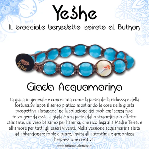 YESHE - Bracciale del Buthan - Giada Acquamarina - immagine 2