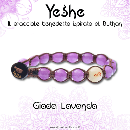 Yeshe - Bracciale benedetto ispirato al Buthan - Giada Lavanda
