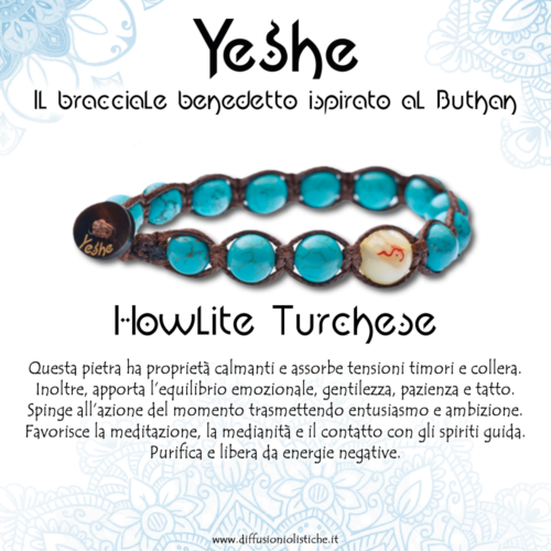 Alternative view of YESHE - Bracciale del Buthan - Howlite Turchese
