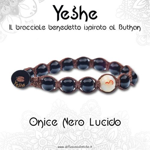 YESHE - Bracciale del Buthan - Onice Nero Lucido