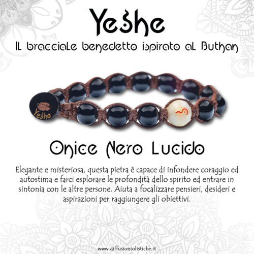 YESHE - Bracciale del Buthan - Onice Nero Lucido - immagine 2