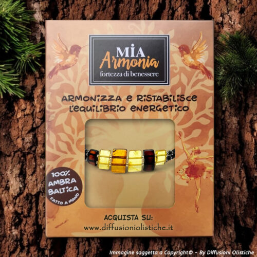 Alternative view of Bracciale in caucciù e ambra a "LOSANGHE SQUARE"