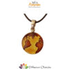 Pendente ambra "MONDO" inciso con cordino