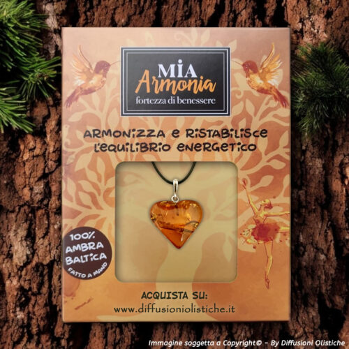 Alternative view of Pendente ambra "CUORE"