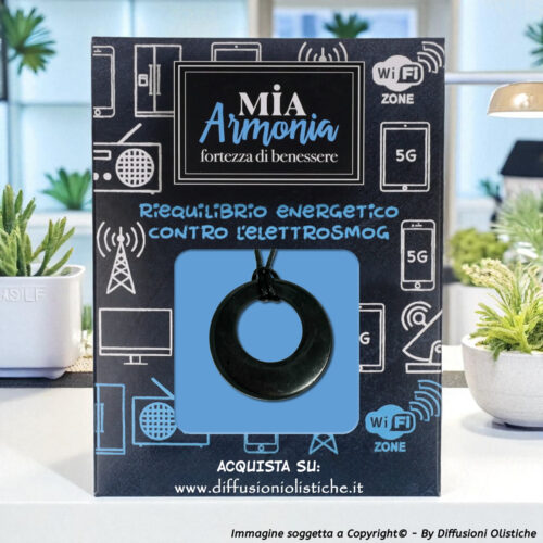 Alternative view of SHUNGITE T2 - Ciondolo CERCHIO FORATO