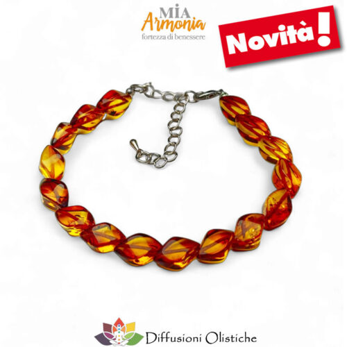 Bracciale in ambra elementi Torcion