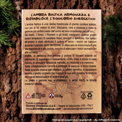 Bracciale in caucciù e ambra inserto cuore - immagine 3